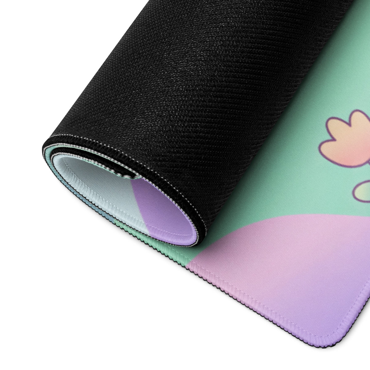 Pastel Rainbow Cute Gaming Mouse Pad With Clouds
