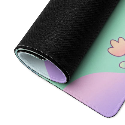 Pastel Rainbow Cute Gaming Mouse Pad With Clouds