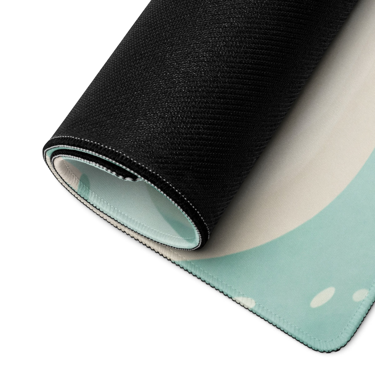 Pastel Cat Themed Gaming Mouse Pad Mint Blue