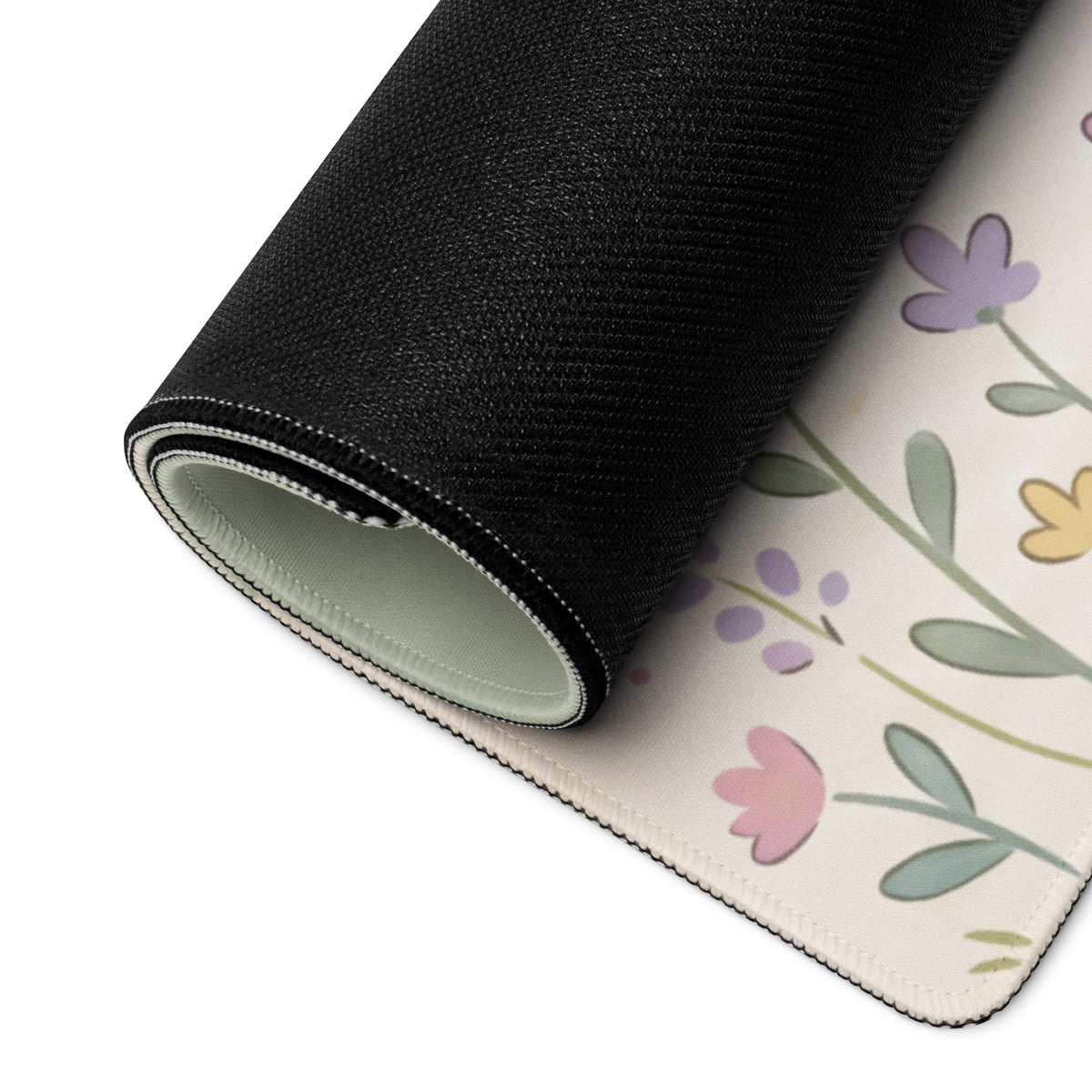 Pastel Pink Floral Gaming Mouse Pad With Cute Teapot Bees Design