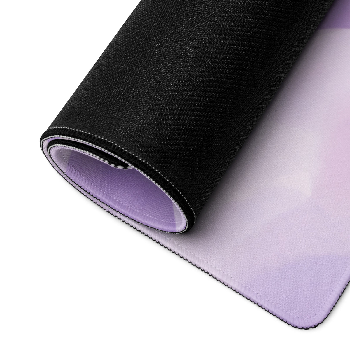 Lilac Galaxy Gaming Mouse Pad With Cute Clouds Bee Art