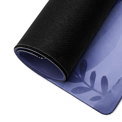 Purple Cat Night Sky Gaming Mouse Pad With Cute Clouds