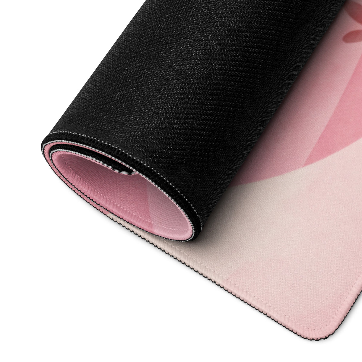 Pink Cute Gaming Mouse Pad With Clouds and Rabbits