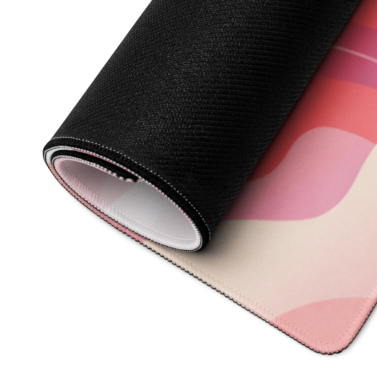 Pink Cute Gaming Mouse Pad With Plush Edges And Stars