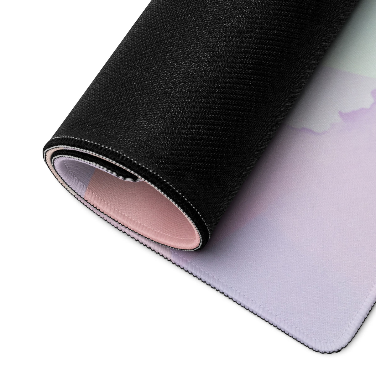 Pastel Rainbow Cat Gaming Mouse Pad Cute Girly Design