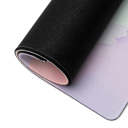 Pastel Rainbow Cat Gaming Mouse Pad Cute Girly Design