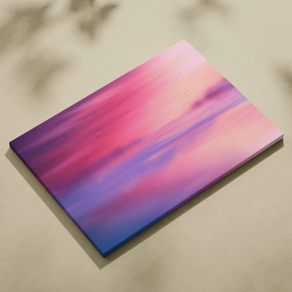 Ethereal sky gradient canvas art in pink purple blue tones with golden speckles