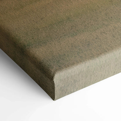 Close-up of textured beige canvas wall art corner with soft light and shadow effects.