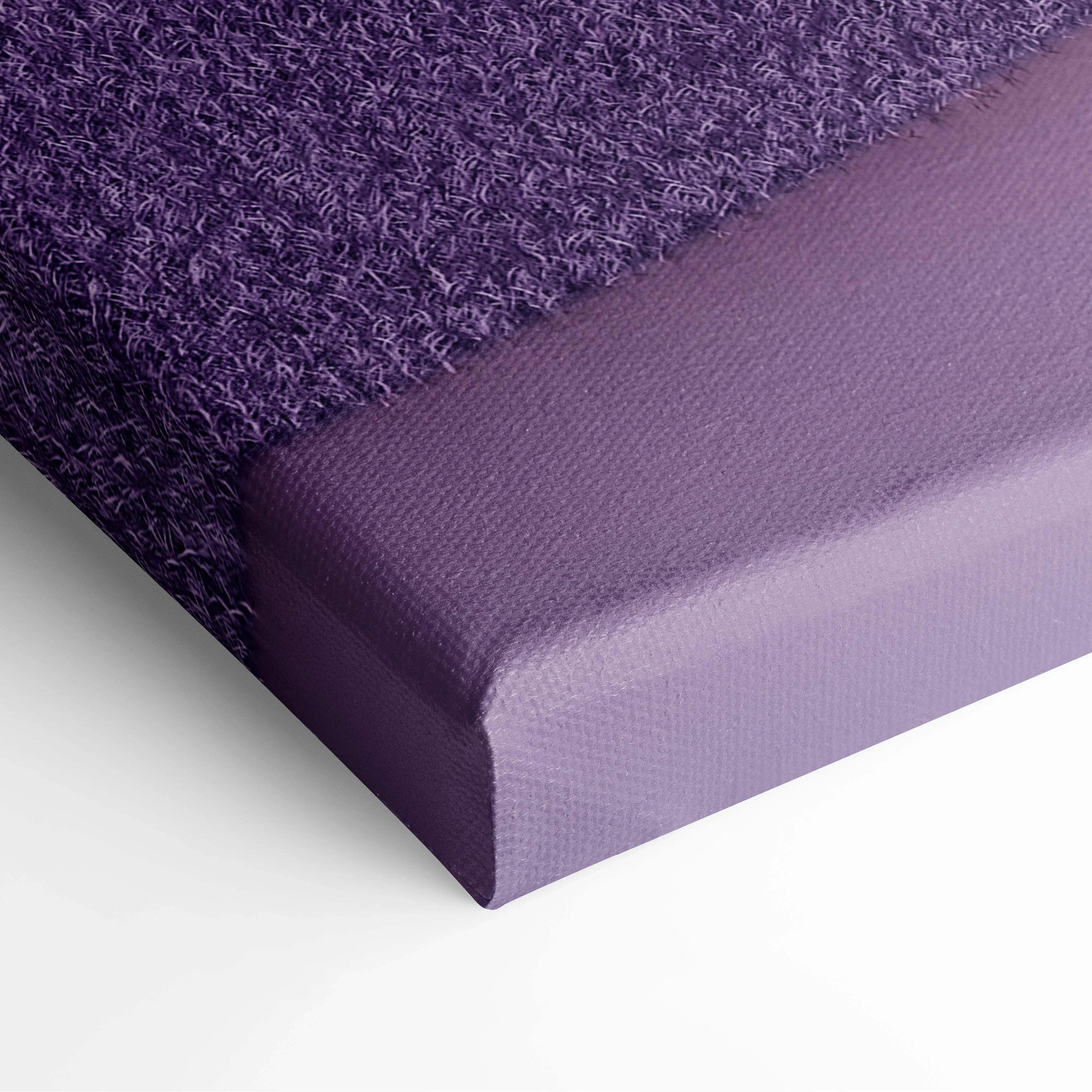 Purple textured canvas back with woven fuzzy top and smooth sides