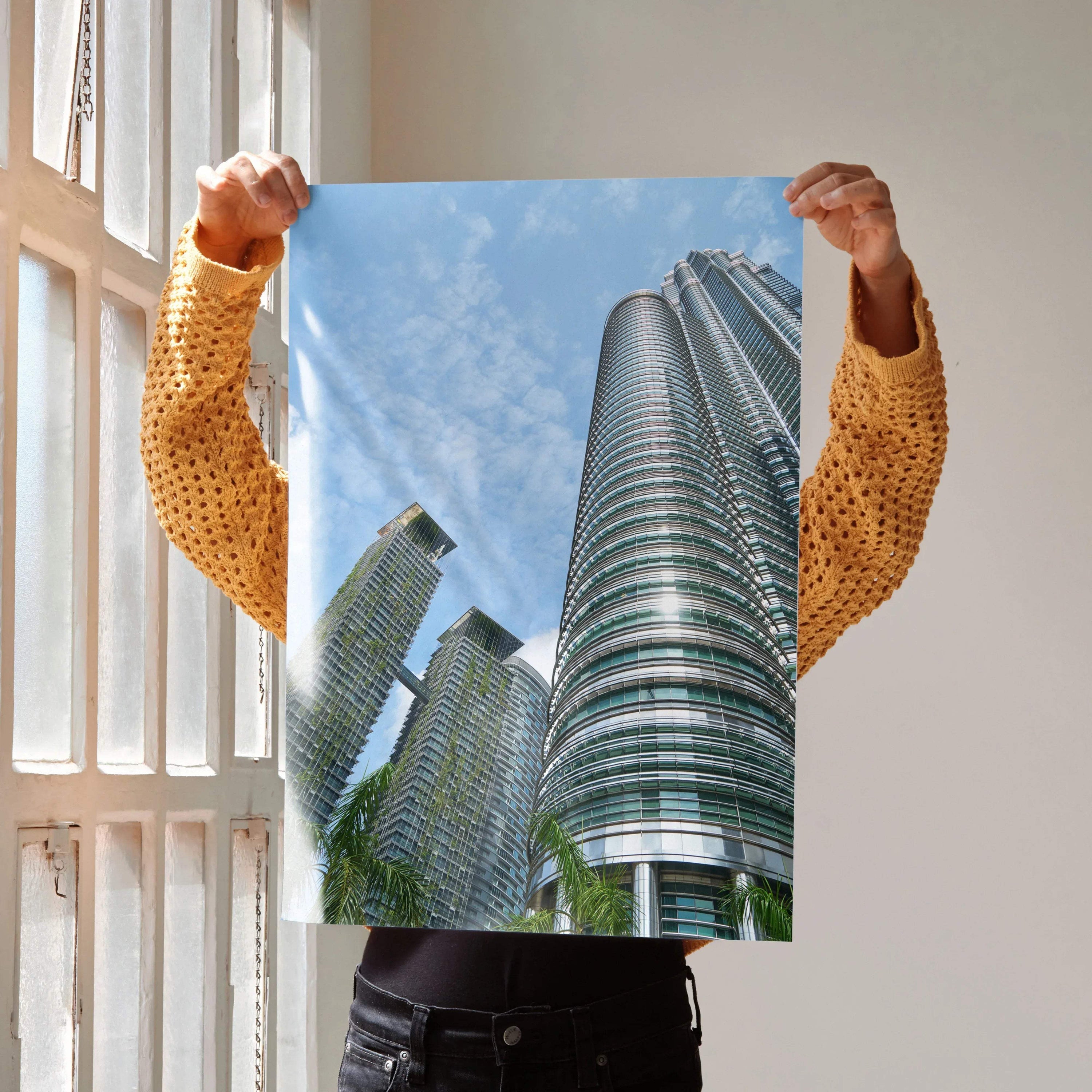Modern Building Landscape Art Poster Print | Vertical - Throttle Designs