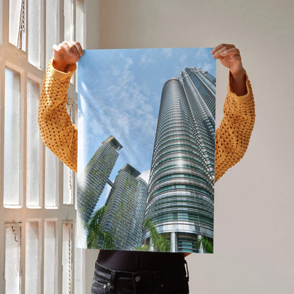 Modern Building Landscape Art Poster Print | Vertical - Throttle Designs
