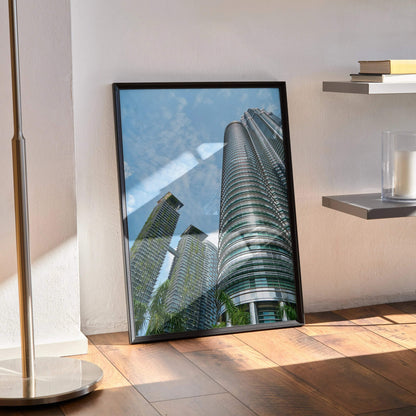 Modern Building Landscape Art Poster Print | Vertical - Throttle Designs