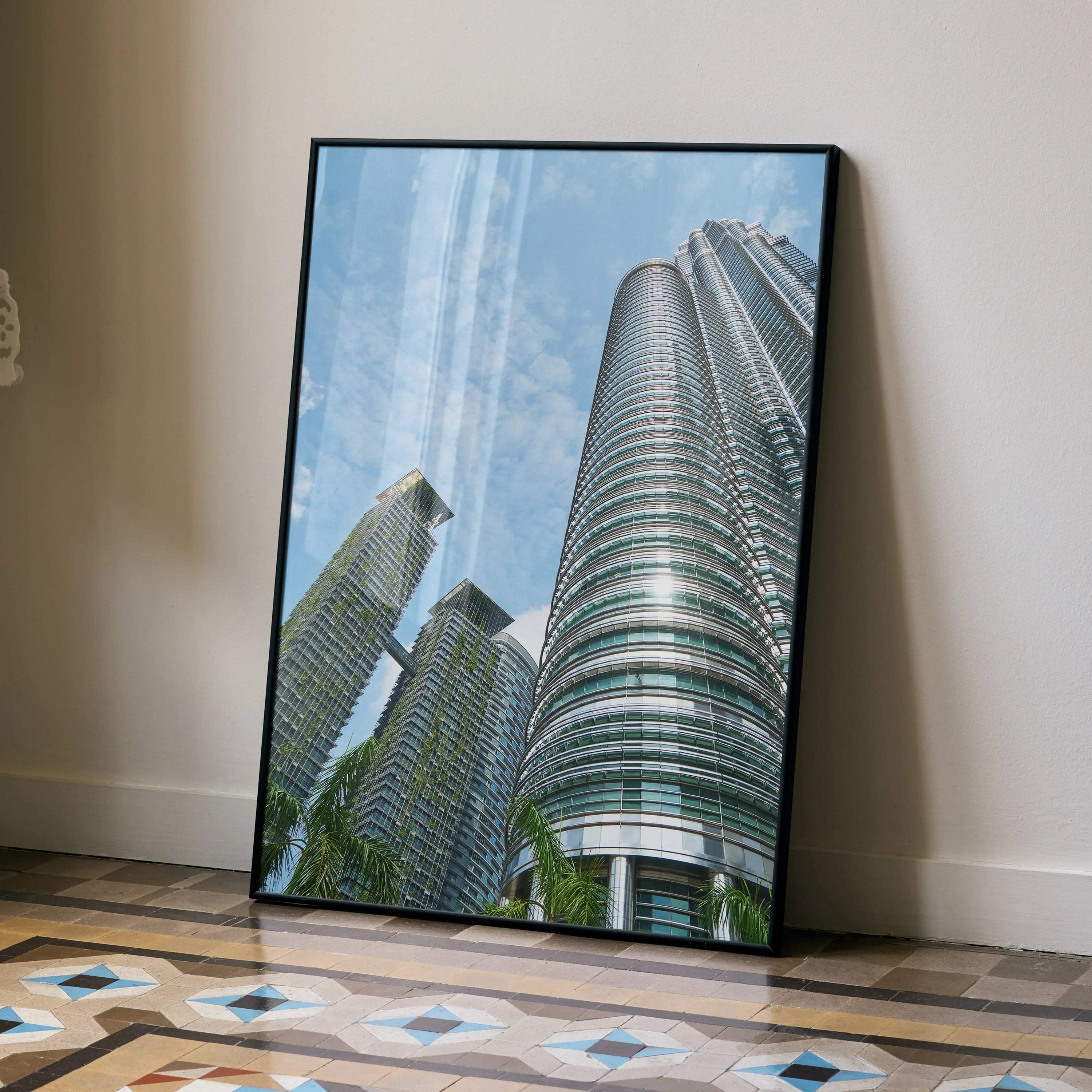 Modern Building Landscape Art Poster Print | Vertical - Throttle Designs