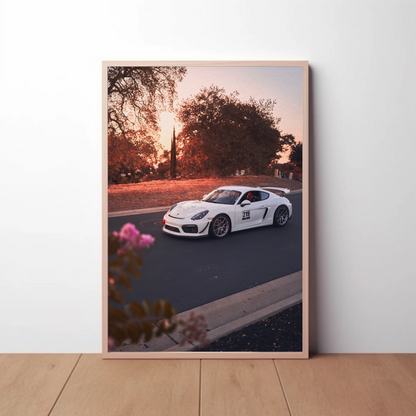 Porsche GT4 Automotive Car Poster #002 - Throttle Designs