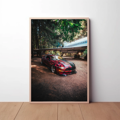 Sleek Ford Mustang S550 Car Poster #001 – Automotive Art for Enthusiasts - Throttle Designs