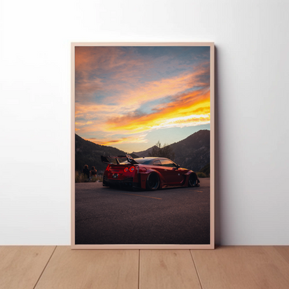 Nissan GTR R35 Widebody Art Print Poster #019 for Car Lovers - Throttle Designs