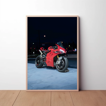 Ducati Panigale V4S Motorcycle Sportbike Poster #001 - Throttle Designs