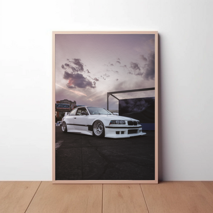 BMW E36 M3 Automotive Car Poster #003 - Throttle Designs