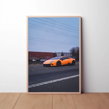 Lamborghini Huracan Automotive Car Poster #042 - Throttle Designs