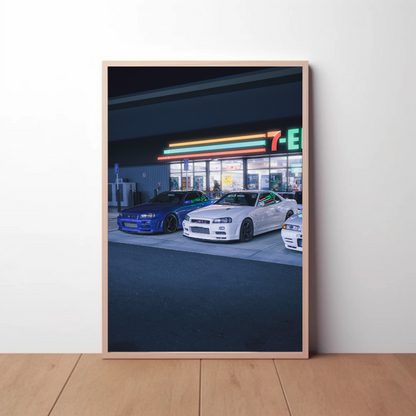 Nissan GTR R34 Skyline Automotive Car Poster #019 - Throttle Designs