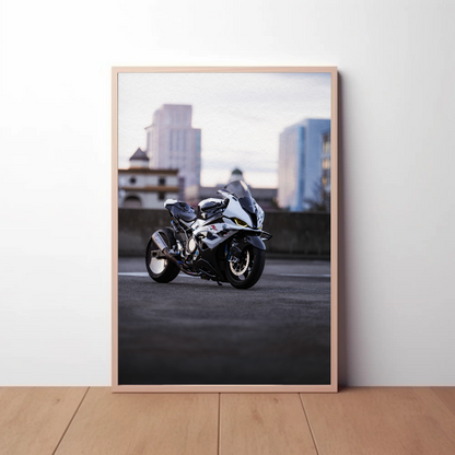 BMW S1000RR Drag Spec Motorcycle Poster #001 - Throttle Designs