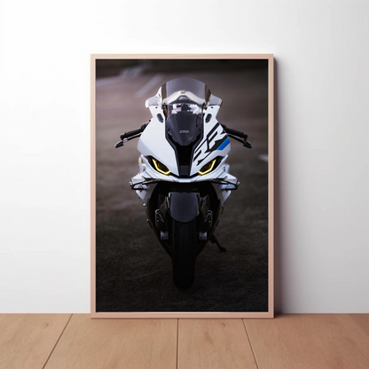 BMW S1000RR Drag Spec Motorcycle Poster #002 - Throttle Designs