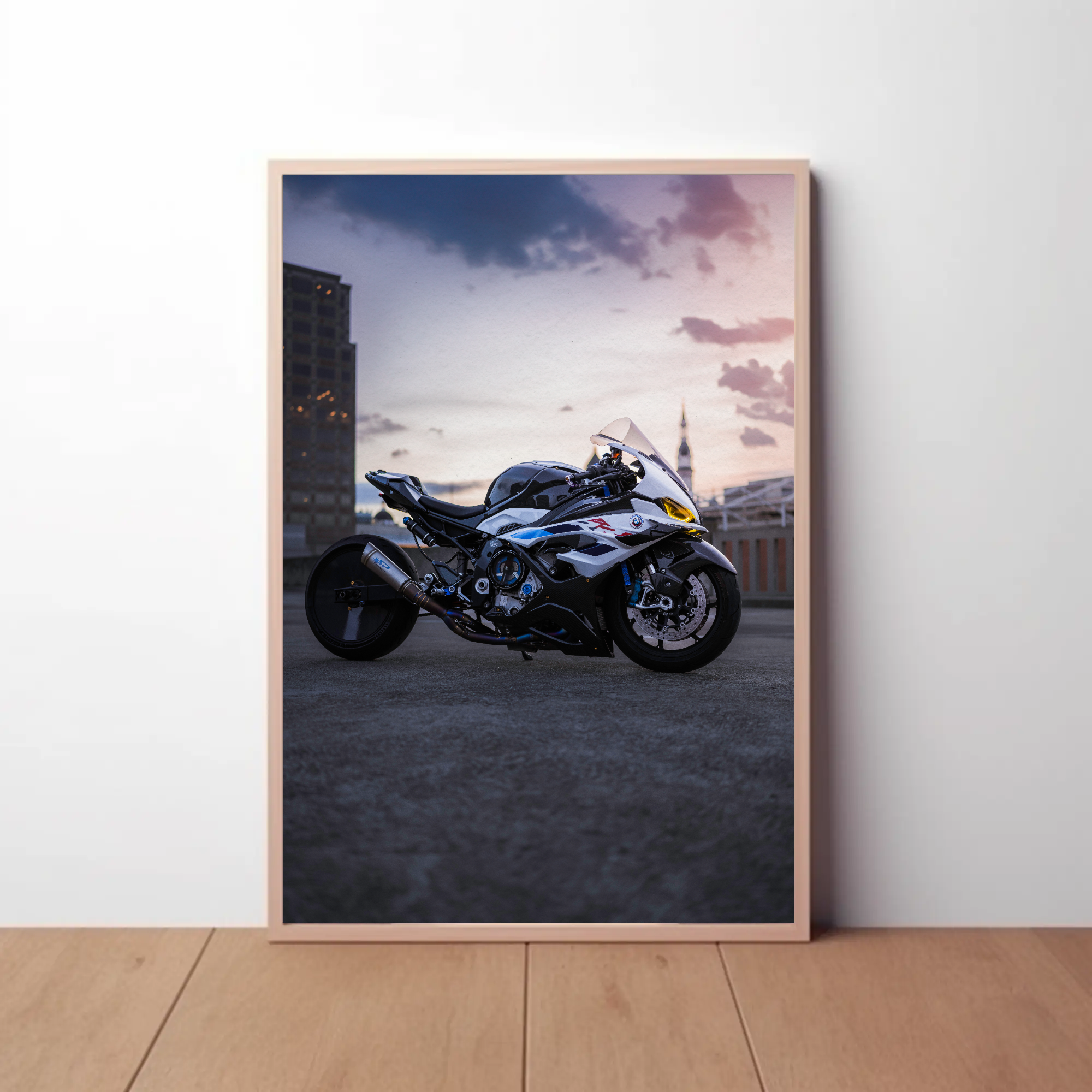 BMW S1000RR Drag Spec Motorcycle Poster #017 - Throttle Designs