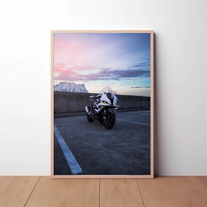 BMW S1000RR Drag Spec Motorcycle Poster #014 - Throttle Designs