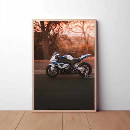 BMW S1000RR HP4 Motorcycle Poster #009 - Throttle Designs