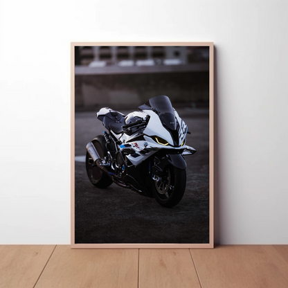 BMW S1000RR Drag Spec Motorcycle Poster #005 - Throttle Designs