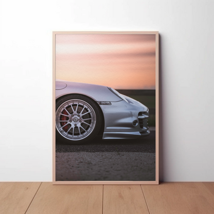 Porsche 911 Turbo Automotive Car Poster #001 - Throttle Designs