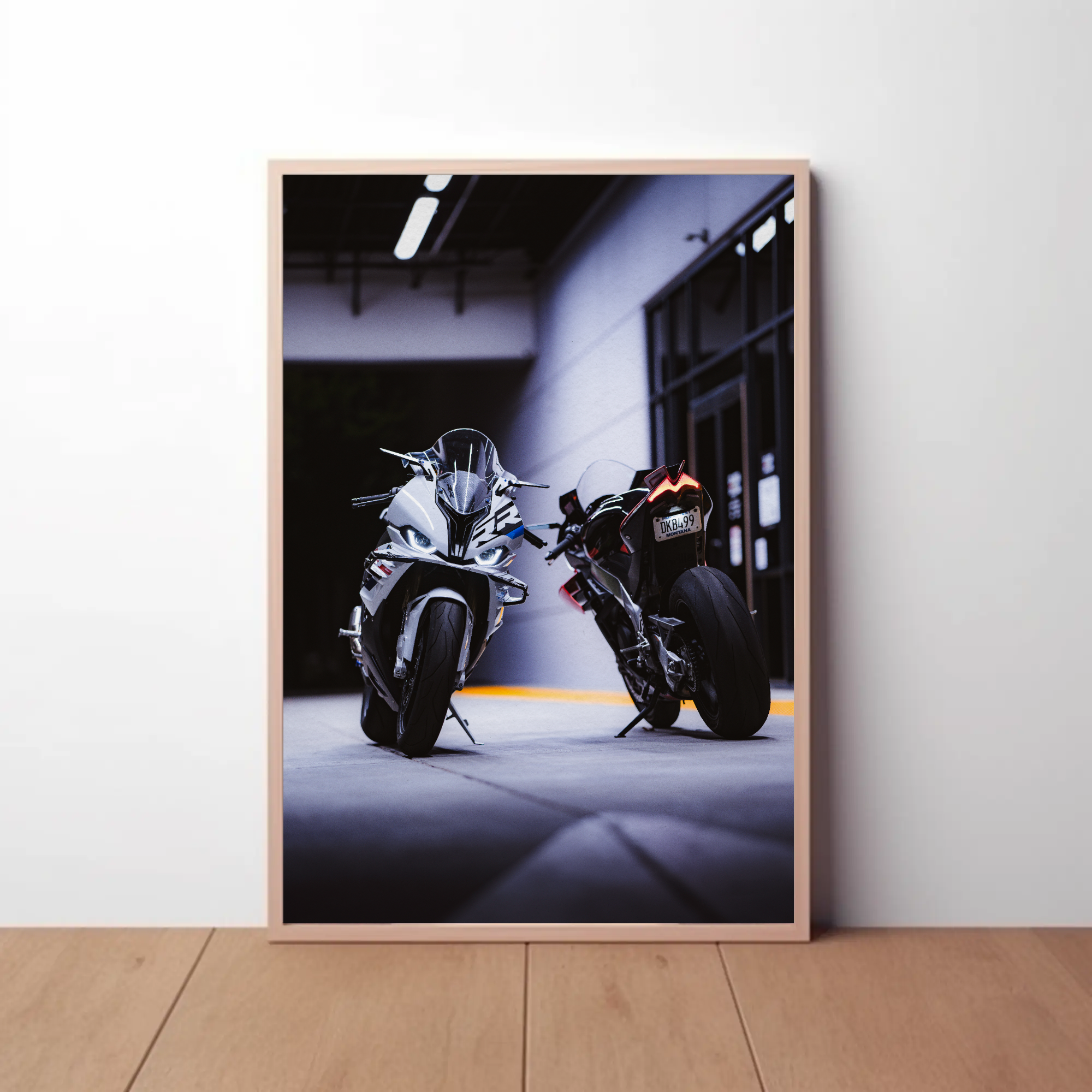 BMW S1000RR and Aprilia RSV4 1100 Factory Motorcycle Poster #001 - Throttle Designs