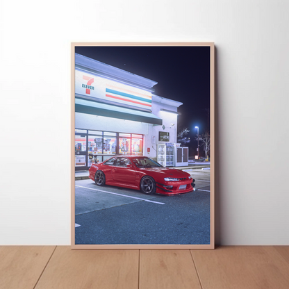 Nissan 240sx S14 Kouki Automotive Car Poster #007 - Throttle Designs