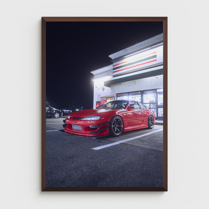 Nissan 240sx S14 Kouki Automotive Car Poster #011 - Throttle Designs