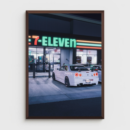 Nissan GTR R34 Skyline Automotive Car Poster #012 - Throttle Designs