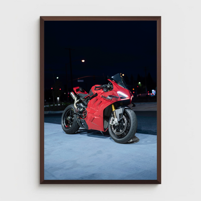 Ducati Panigale V4S Motorcycle Sportbike Poster #001 - Throttle Designs