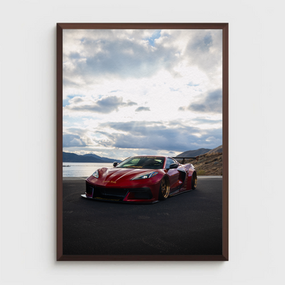 C8 Corvette Wall Art #002 - Premium Satin Automotive Poster for Enthusiasts