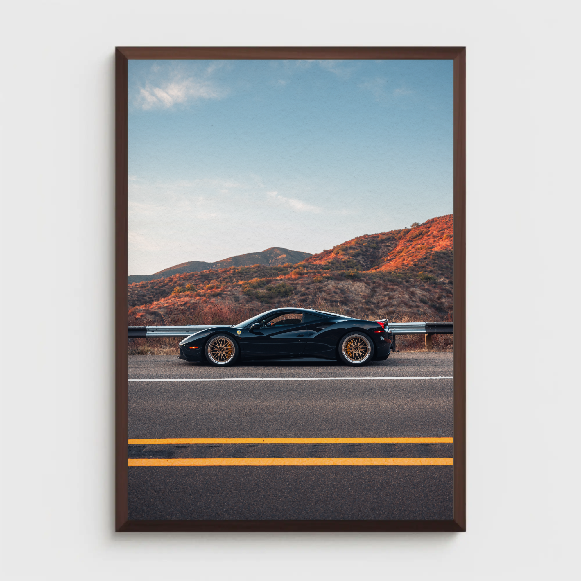 Sleek Ferrari 488 GTB Supercar Poster #001 for Car Lovers' Decor