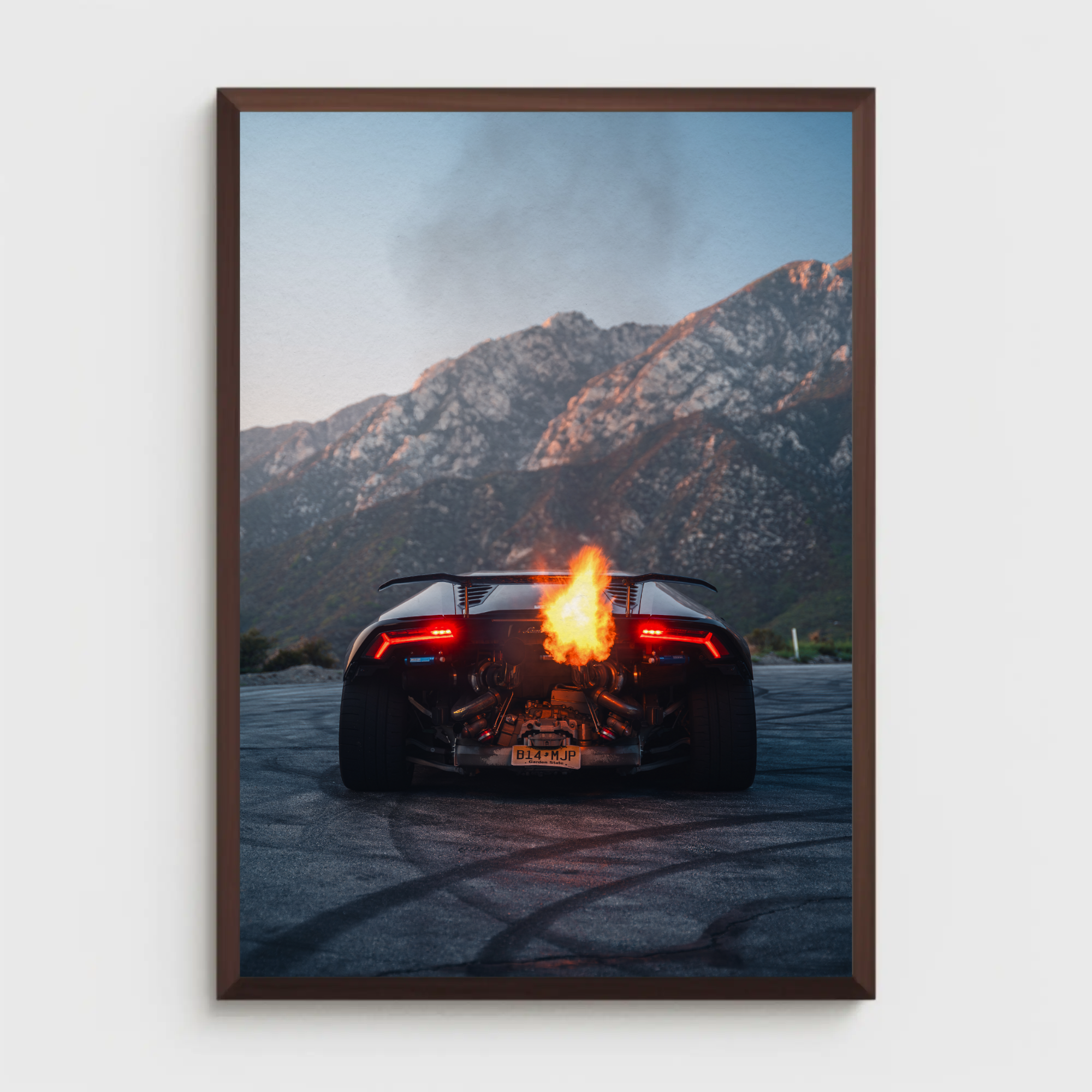 Lamborghini Huracan Wall Art #060 - Fiery Flames Edition Poster