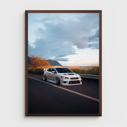 Slammed Subaru WRX Car Art Poster for Enthusiasts #042