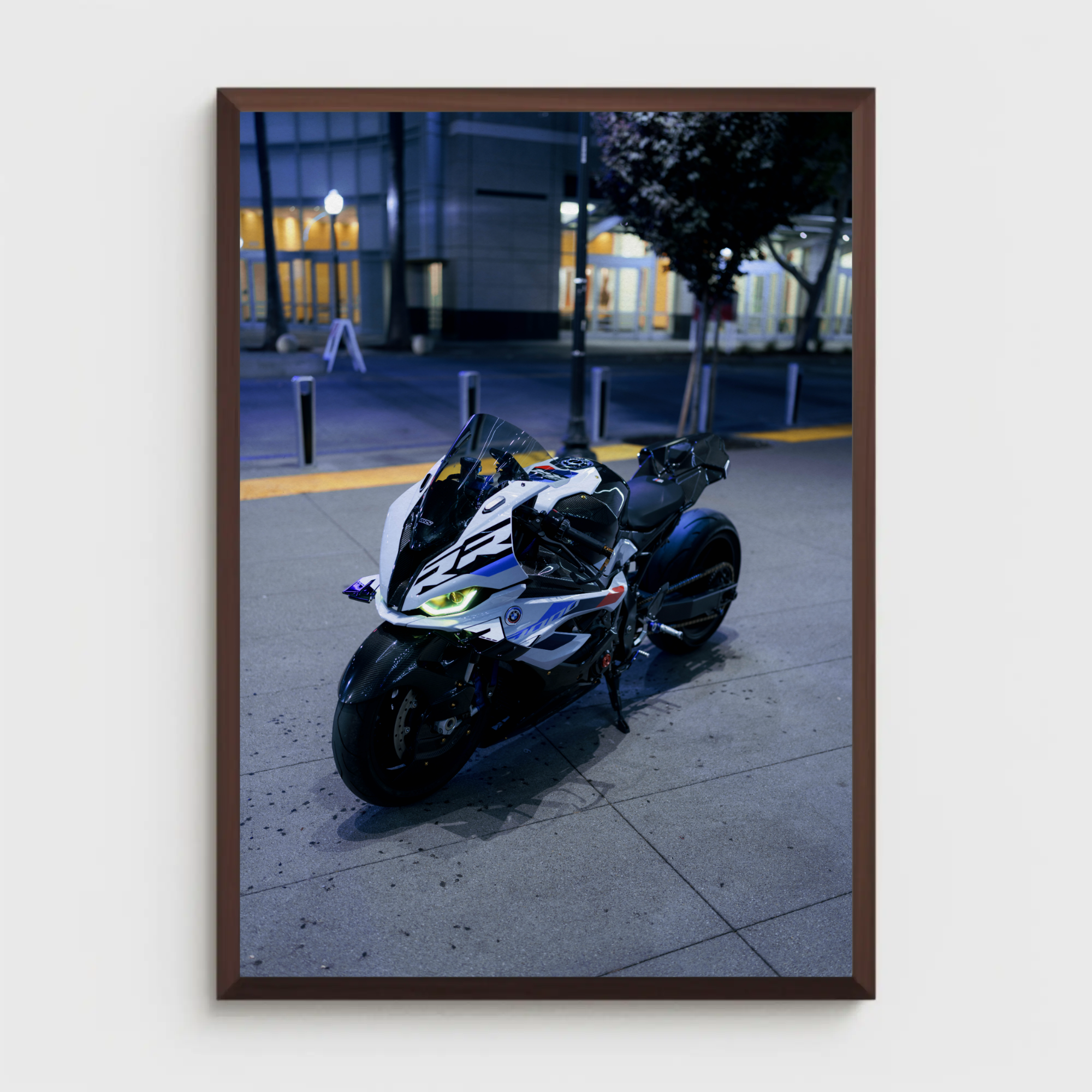 BMW S1000RR Drag Spec Motorcycle Art Print Poster #023