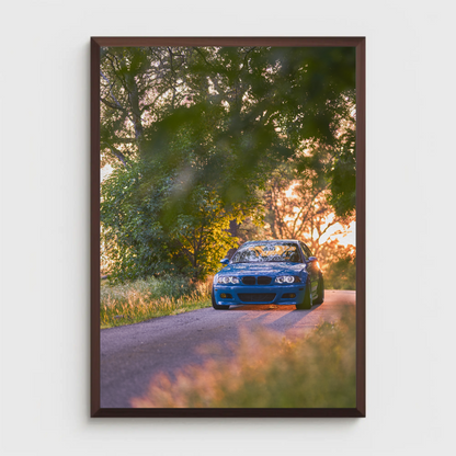 BMW E46 M3 Automotive Car Poster #005 - Throttle Designs