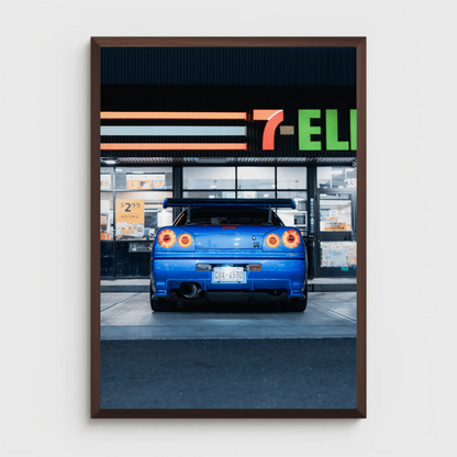 Nissan GTR R34 Skyline Automotive Car Poster #014 - Throttle Designs