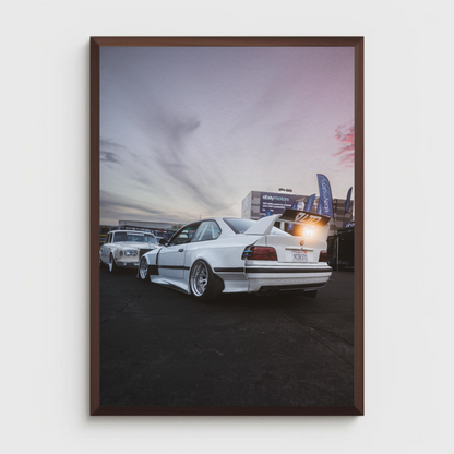 BMW E36 M3 Automotive Car Poster #001 - Throttle Designs