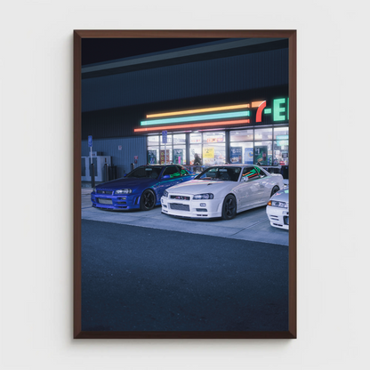 Nissan GTR R34 Skyline Automotive Car Poster #019 - Throttle Designs