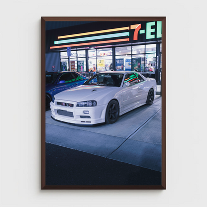 Nissan GTR R34 Skyline Automotive Car Poster #016 - Throttle Designs