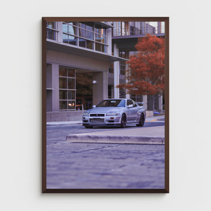 Nissan GTR R34 Skyline Automotive Car Poster #002 - Throttle Designs