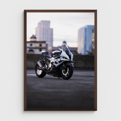 BMW S1000RR Drag Spec Motorcycle Poster #001 - Throttle Designs