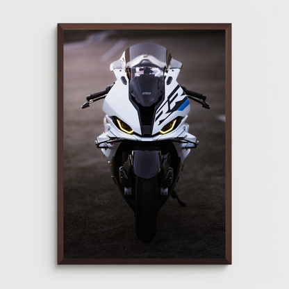 BMW S1000RR Drag Spec Motorcycle Poster #002 - Throttle Designs