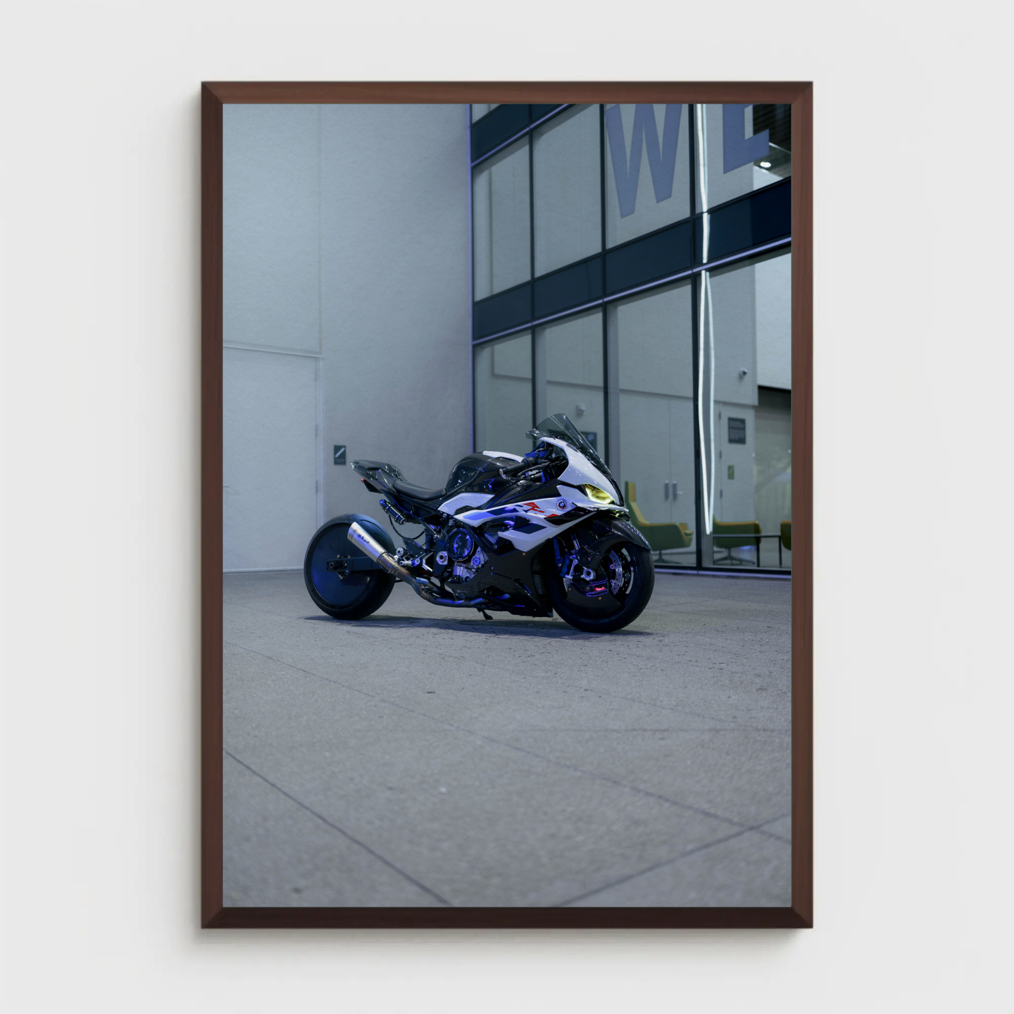 BMW S1000RR Drag Spec Motorcycle Art Print #020 - High Quality Wall Decor